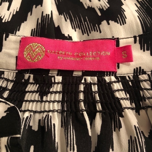 Macbeth Collection Black/White Blouse Sz S EUC - Picture 5 of 7